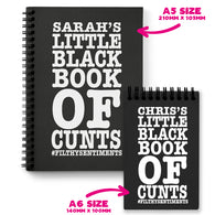 Personalised Little Black Book Of Cunts